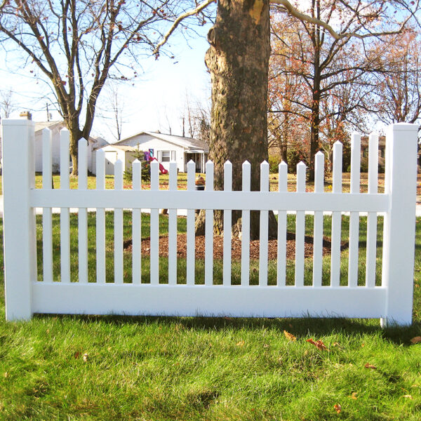 Washburn white vinyl picket fence single panel