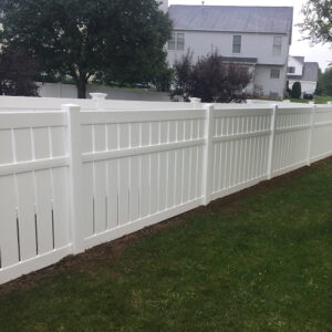 Grenada white vinyl semi-privacy fence