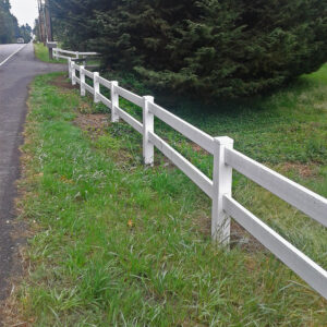 2 rail white vinyl horse fence shortened