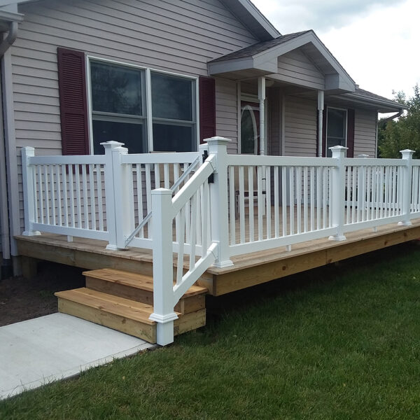 Waltham white vinyl railing