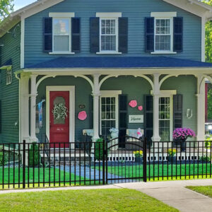 Parma black aluminum fencing in front of house