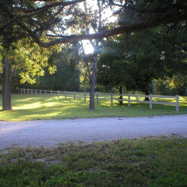 2 rail horse fence distance view