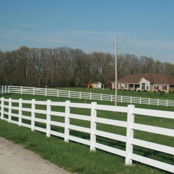 4 Rail Ranch Rail in front of house