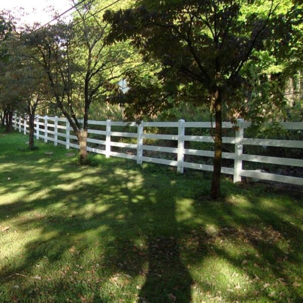 4 Rail Ranch Rail behind trees