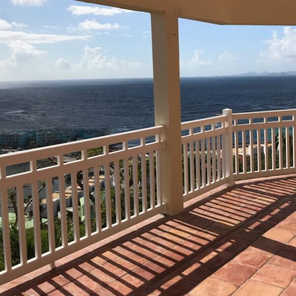 Dorset white vinyl railing ocean view