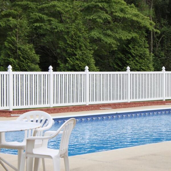 Austell white vinyl pool fence