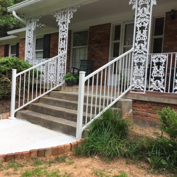 Sterling white aluminum railing with decorative trim