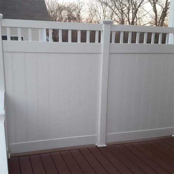 Alberta white vinyl privacy fence